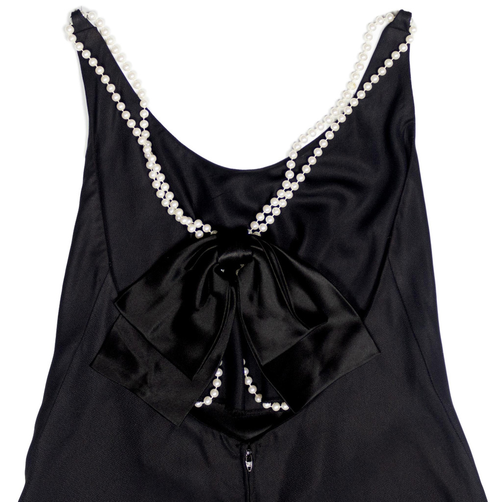 80s Pearl Strap Halter Cocktail Dress A-Line